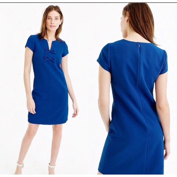 J. Crew Dresses & Skirts - J. Crew Presentation Bow Shift Dress Royal Blue size 12